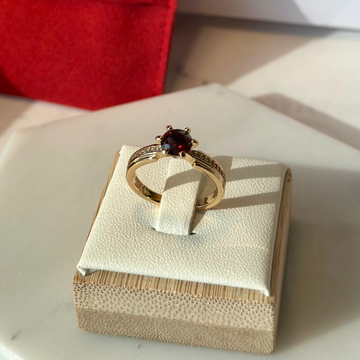Royal garnet Stone Ring (18K PVD Gold Plated)