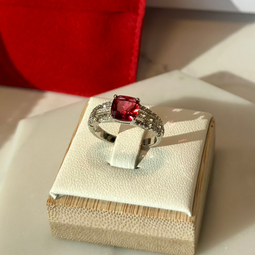 Ruby Stone Ring (Platinum Plated)