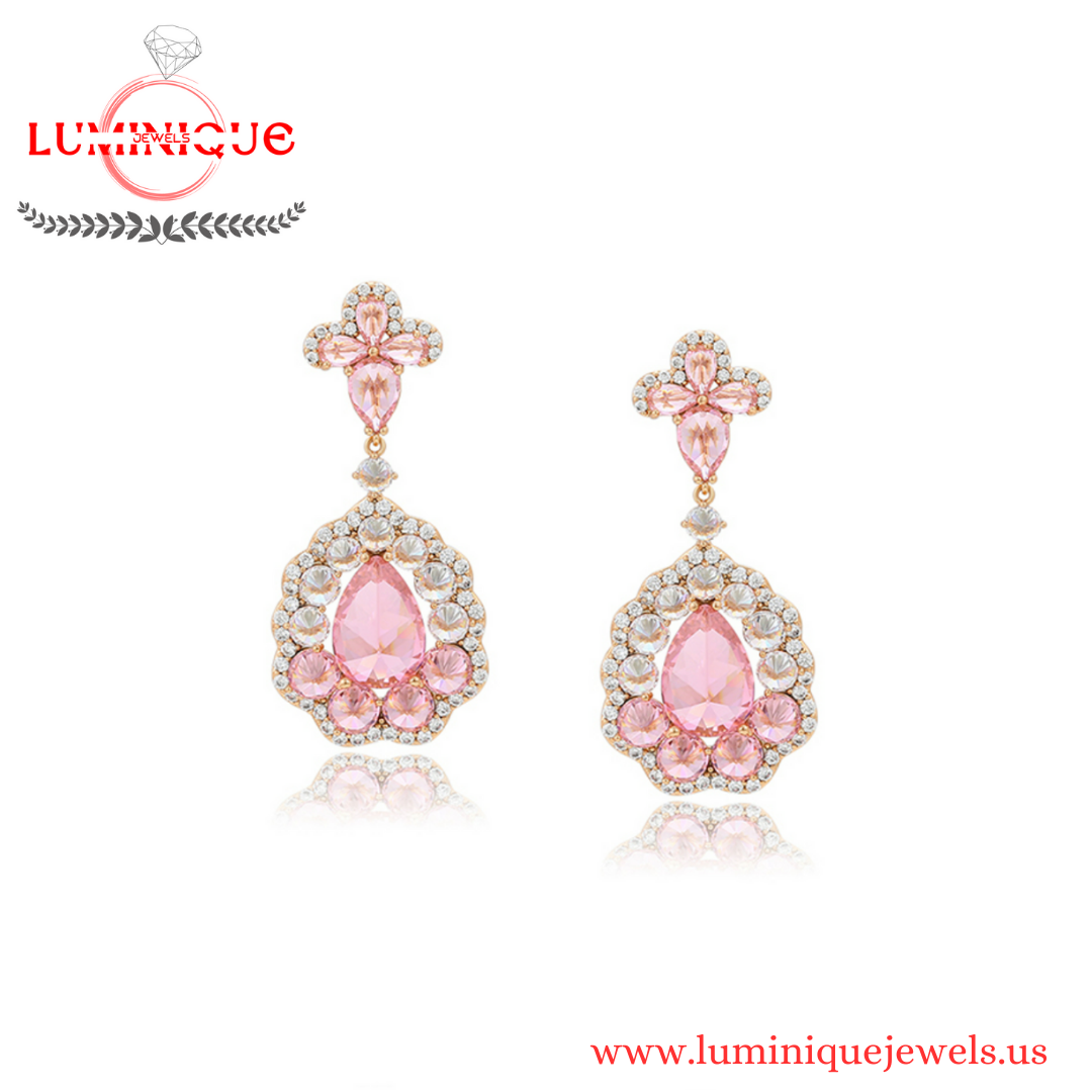 Pink Earrings (18K PVD Gold Plated)