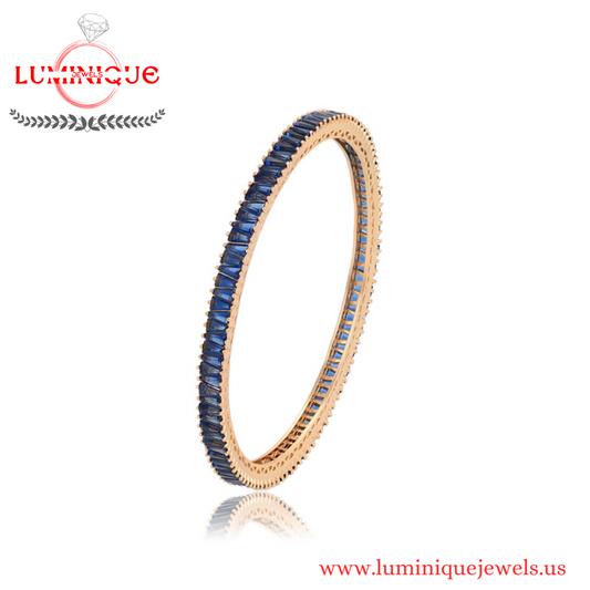 Blue Stones Bangle (18K PVD Gold Plated)