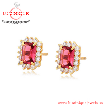 Tiny Ruby Earrings