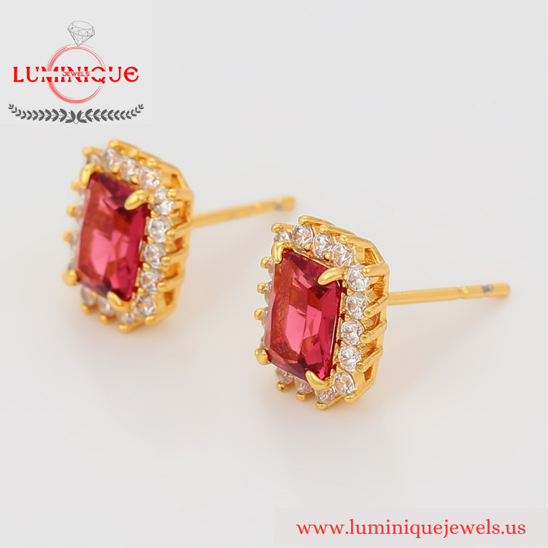 Tiny Ruby Earrings