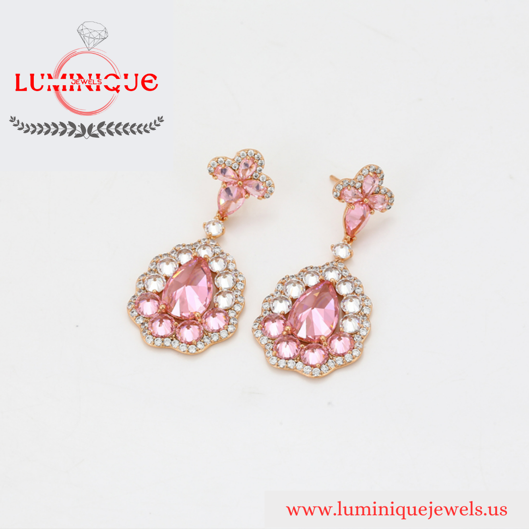 Pink Earrings (18K PVD Gold Plated)