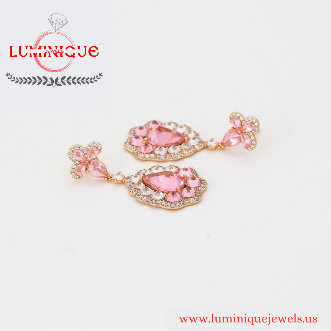 Pink Earrings (18K PVD Gold Plated)