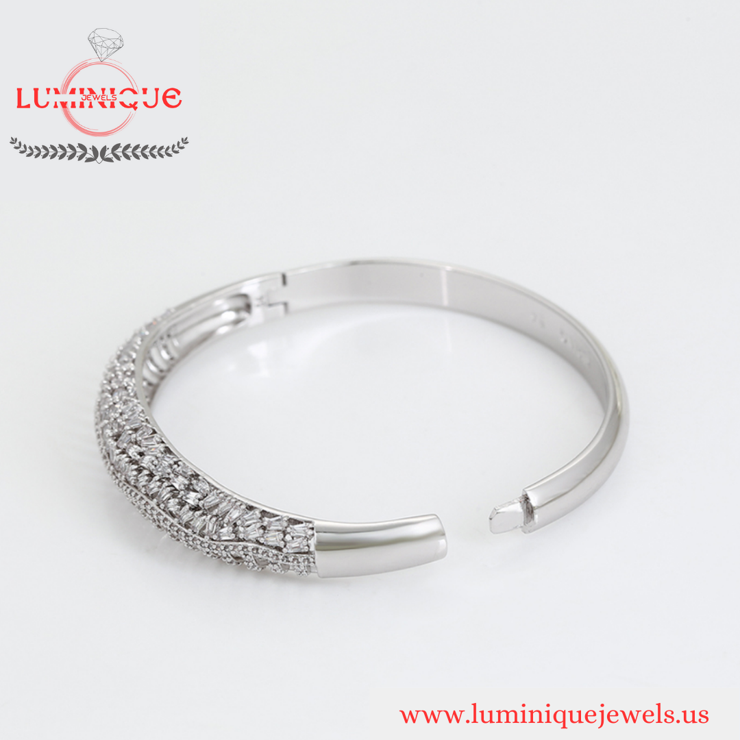 Radiant Openable Bangle (Platinum Plated)