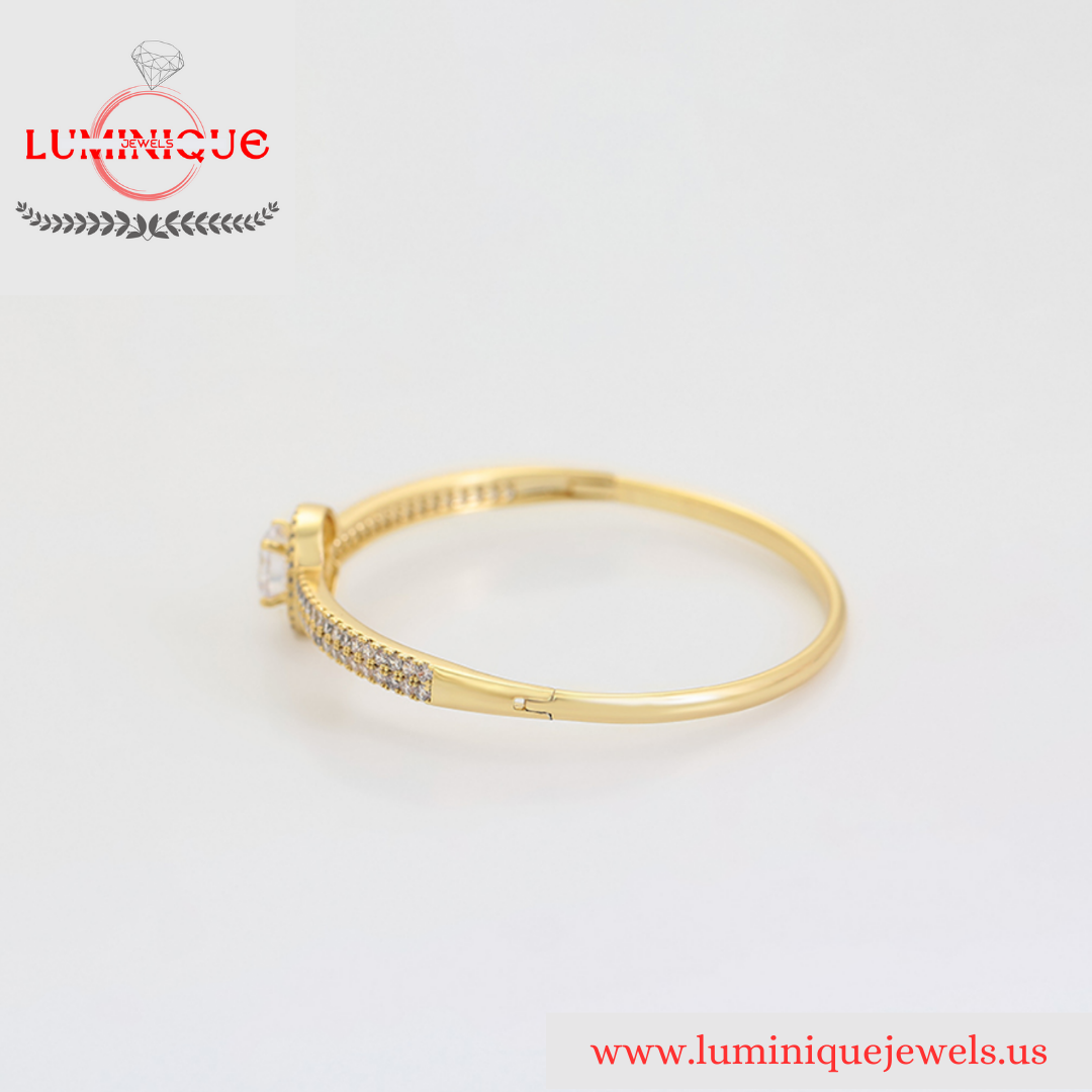 Luxury Zircon Bangle (14K PVD Gold Plated)