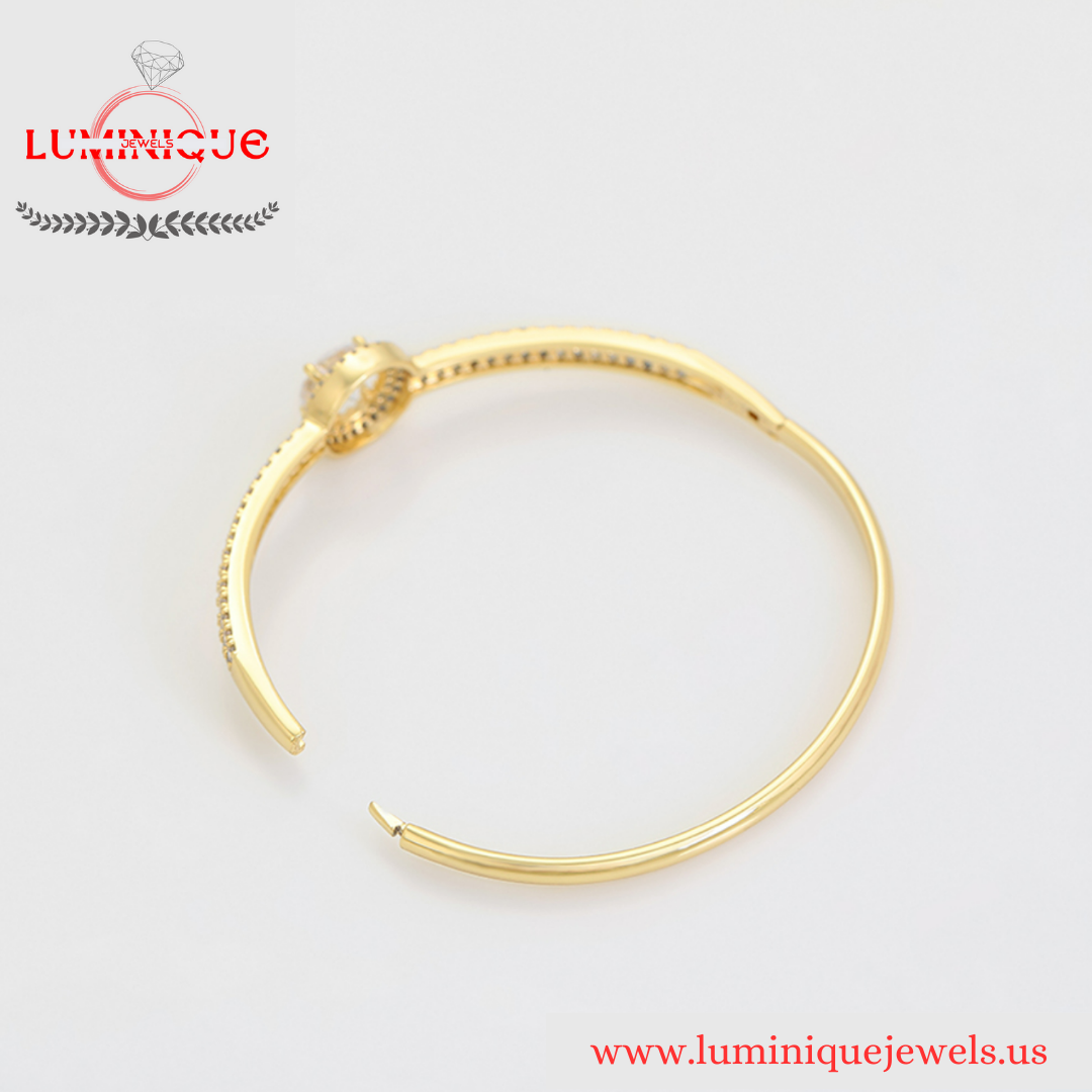 Luxury Zircon Bangle (14K PVD Gold Plated)