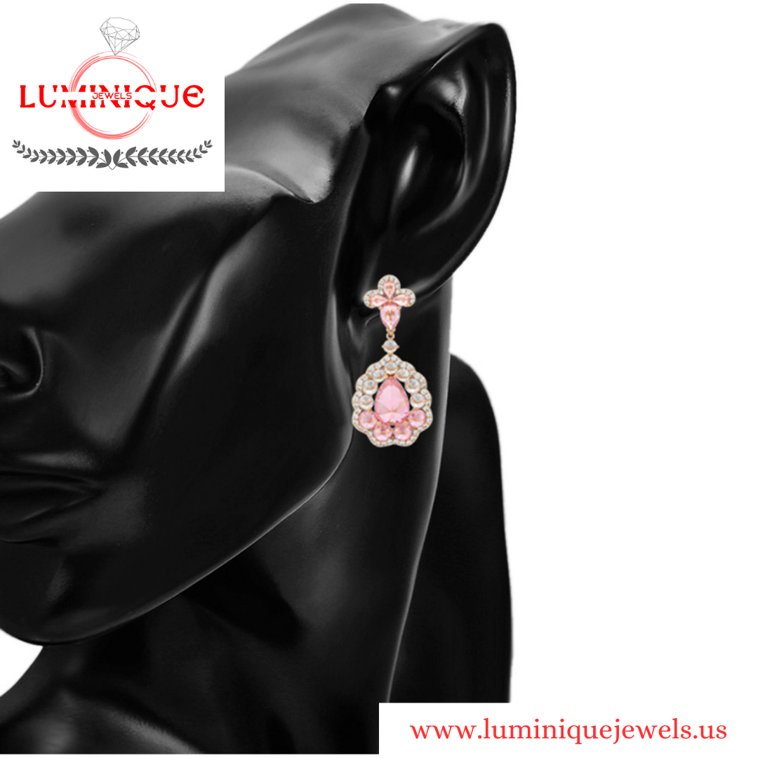 Pink Earrings (18K PVD Gold Plated)