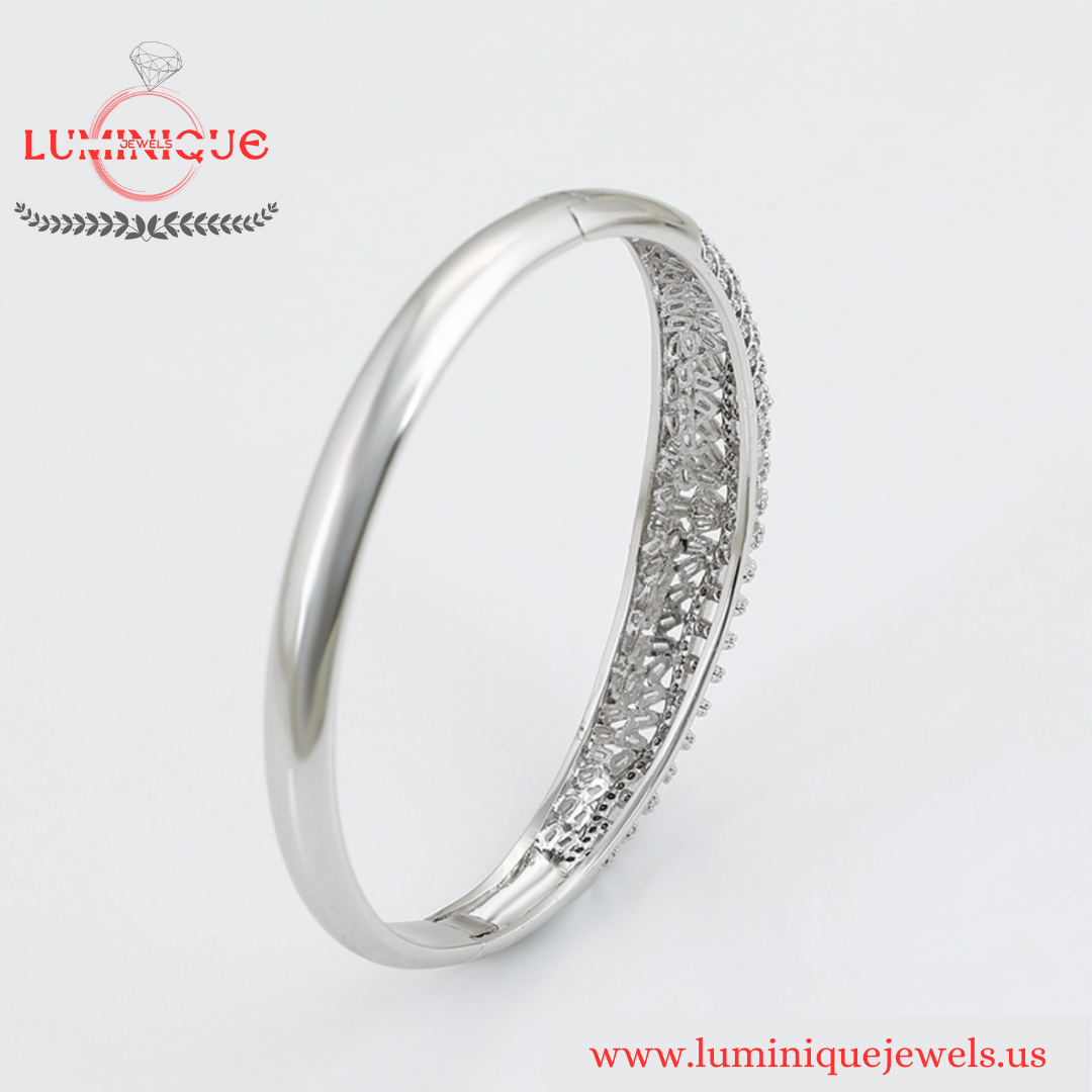 Radiant Openable Bangle (Platinum Plated)
