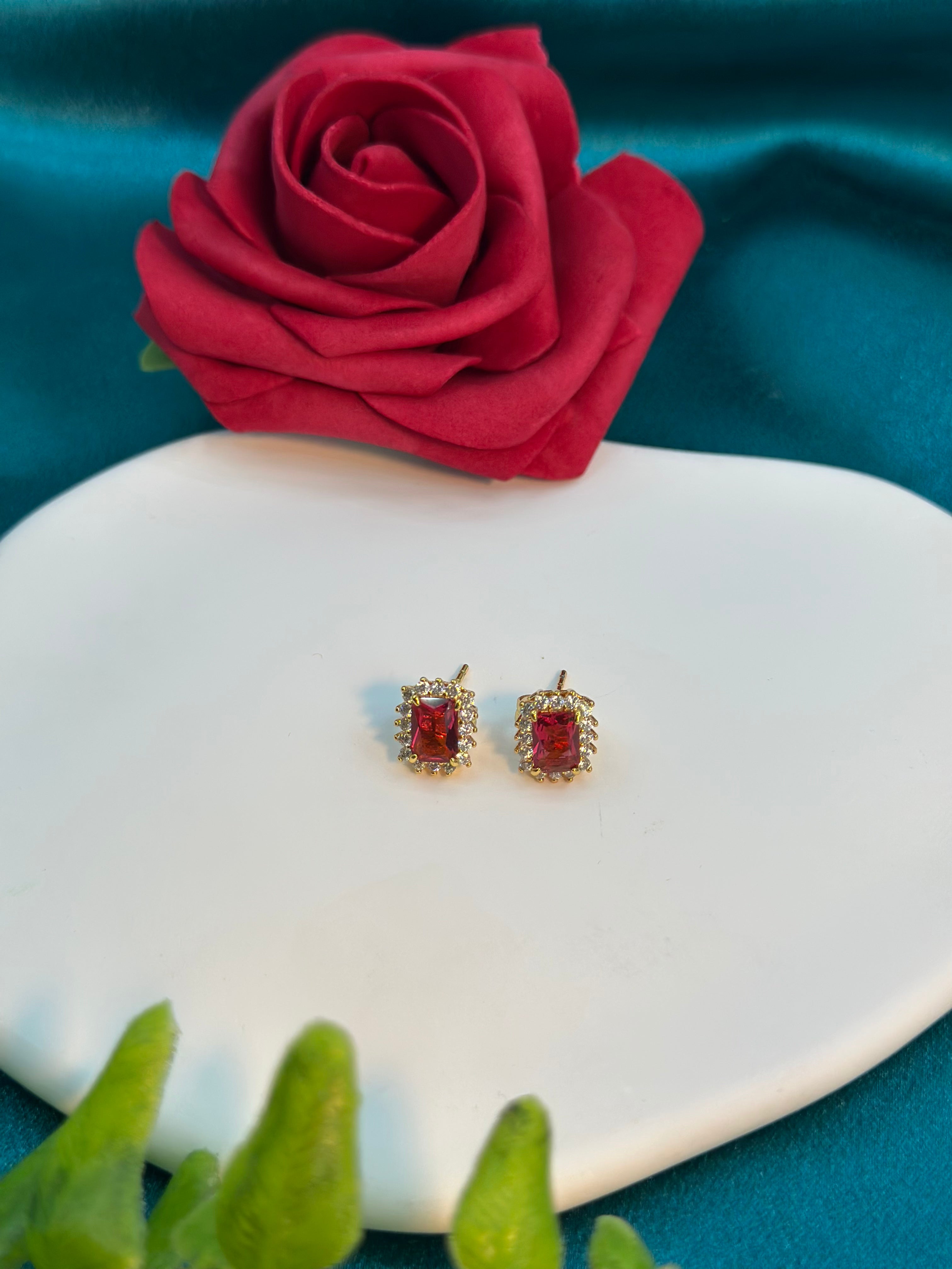 Tiny Ruby Earrings