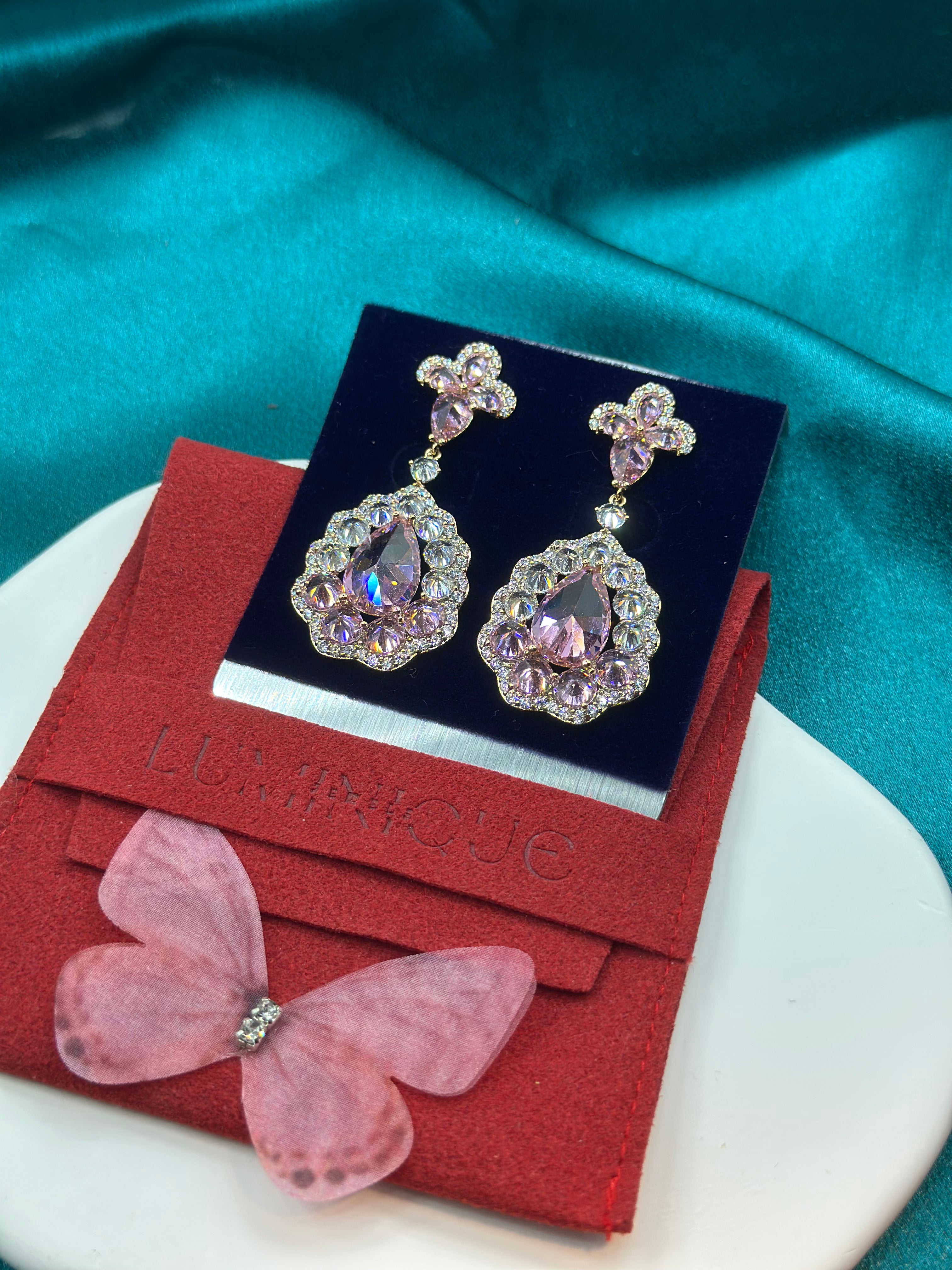 Pink Earrings (18K PVD Gold Plated)