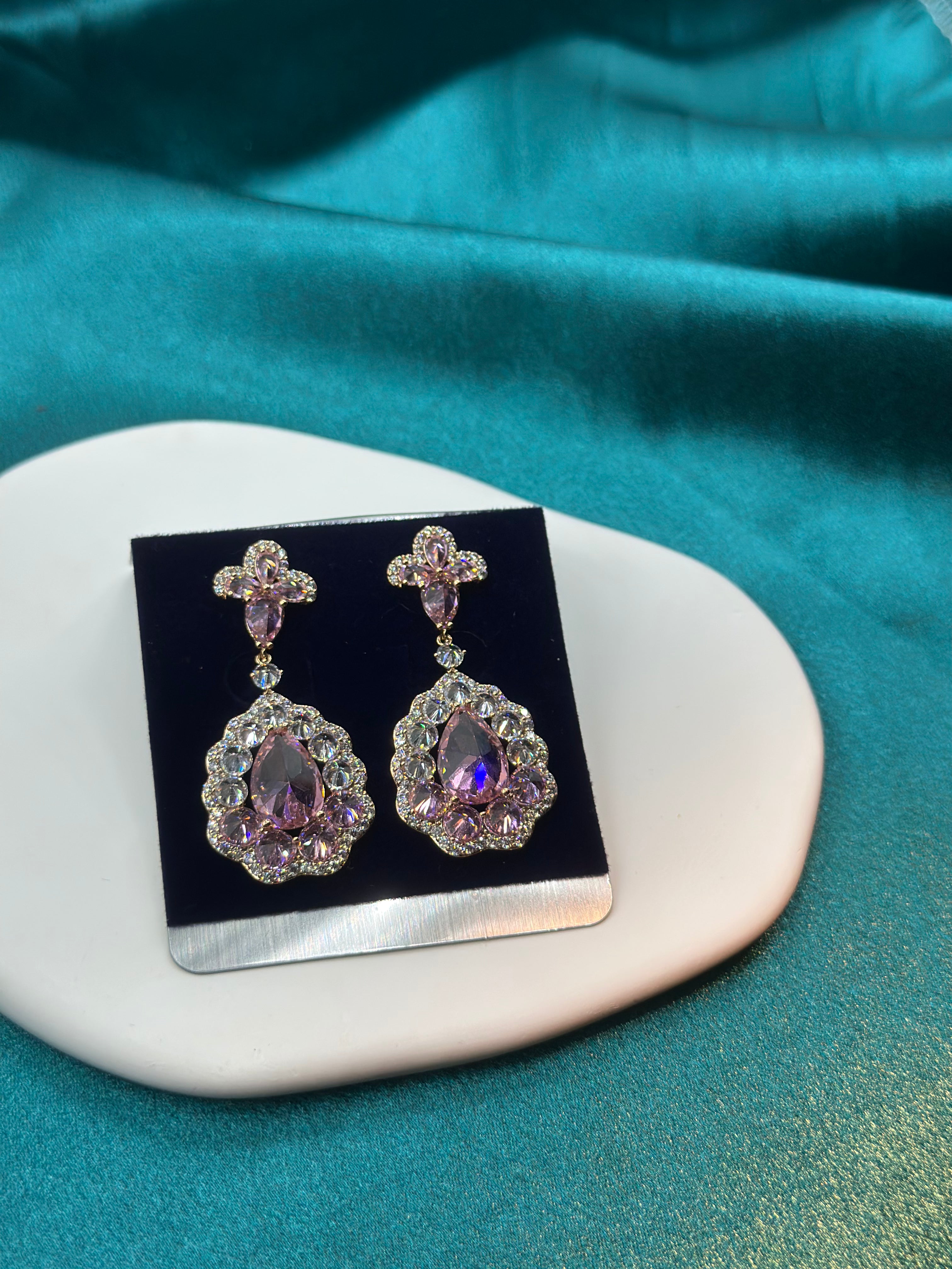 Pink Earrings (18K PVD Gold Plated)