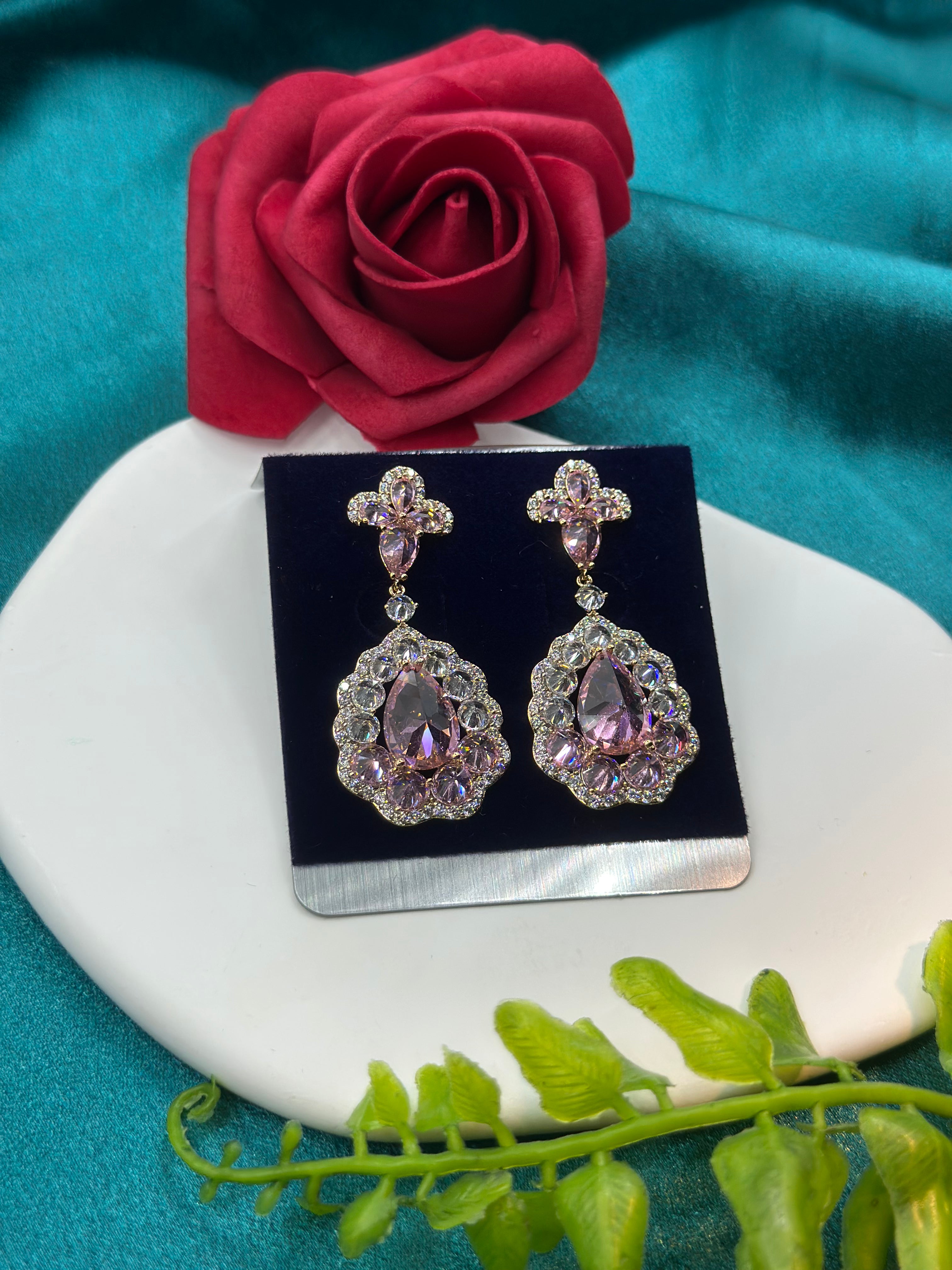 Pink Earrings (18K PVD Gold Plated)