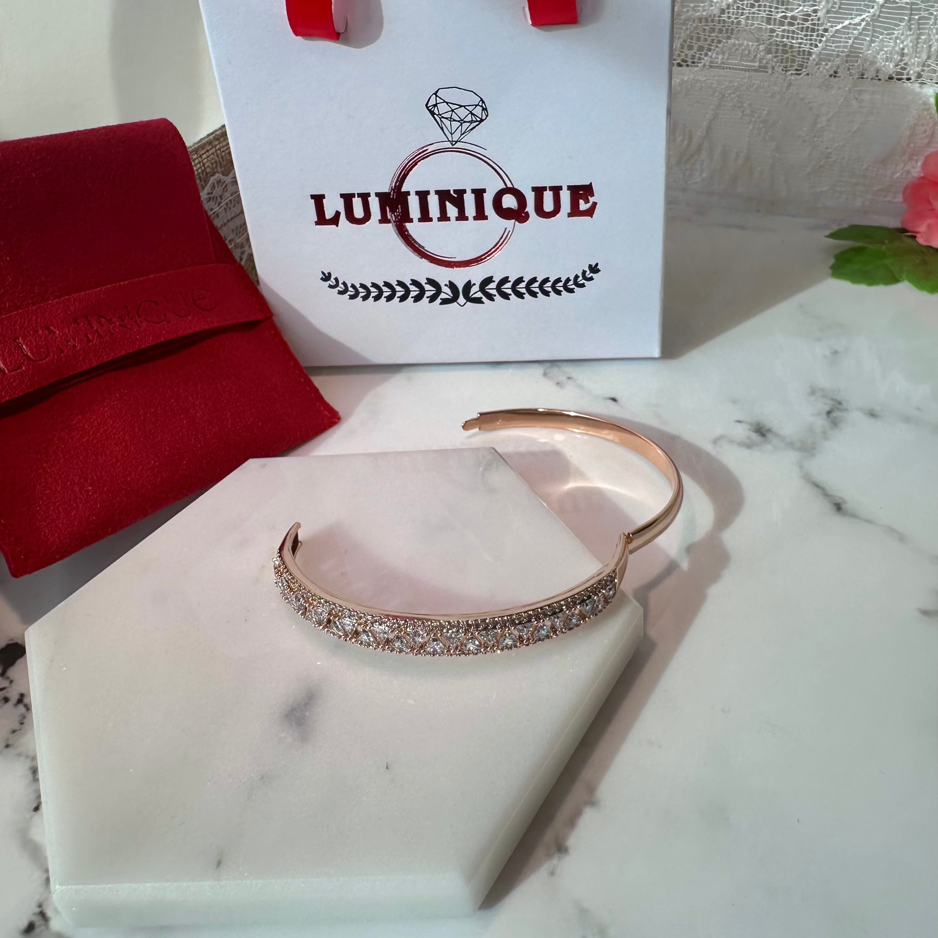 SparkleStone  Openable Bangle (18K PVD Gold Plated)
