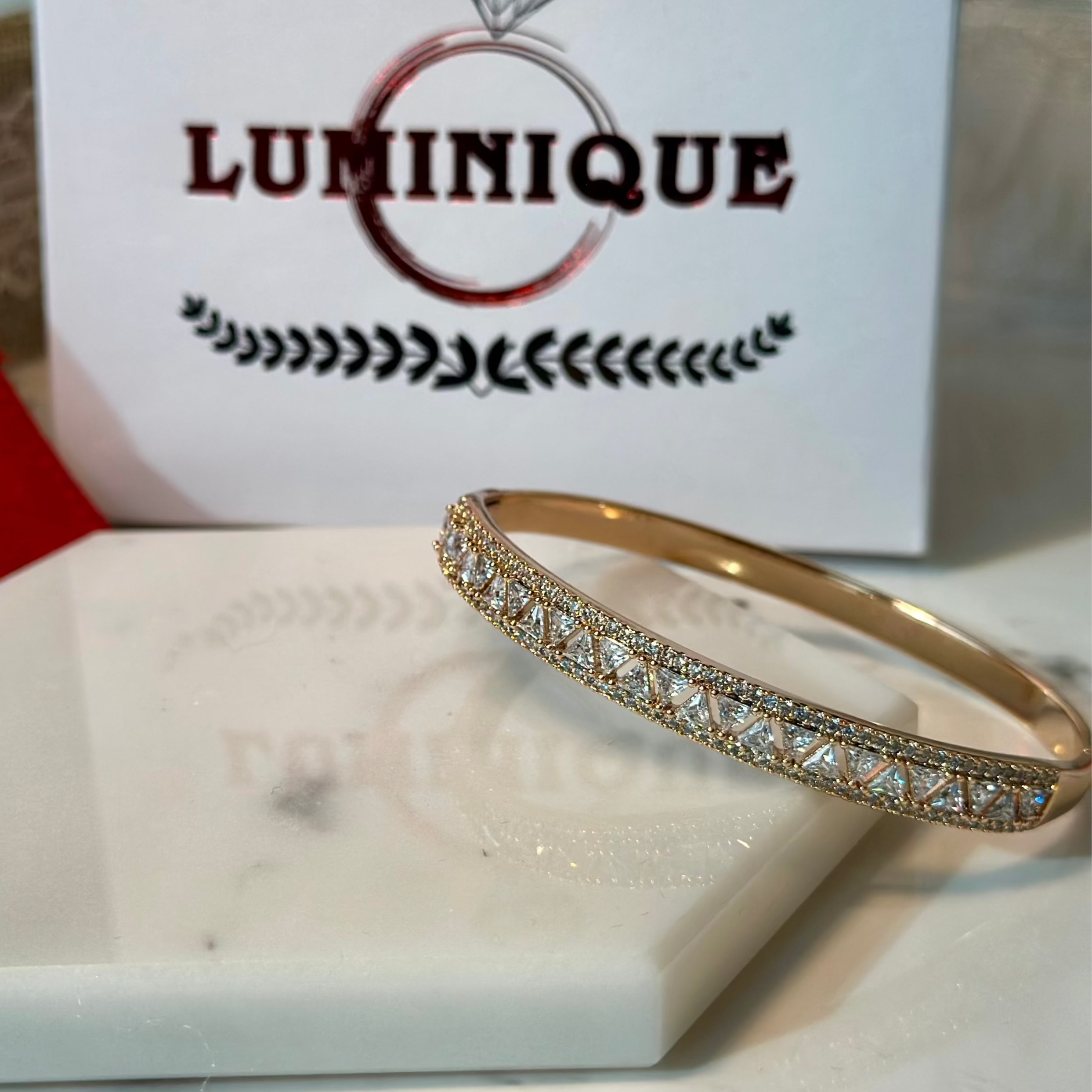 SparkleStone  Openable Bangle (18K PVD Gold Plated)