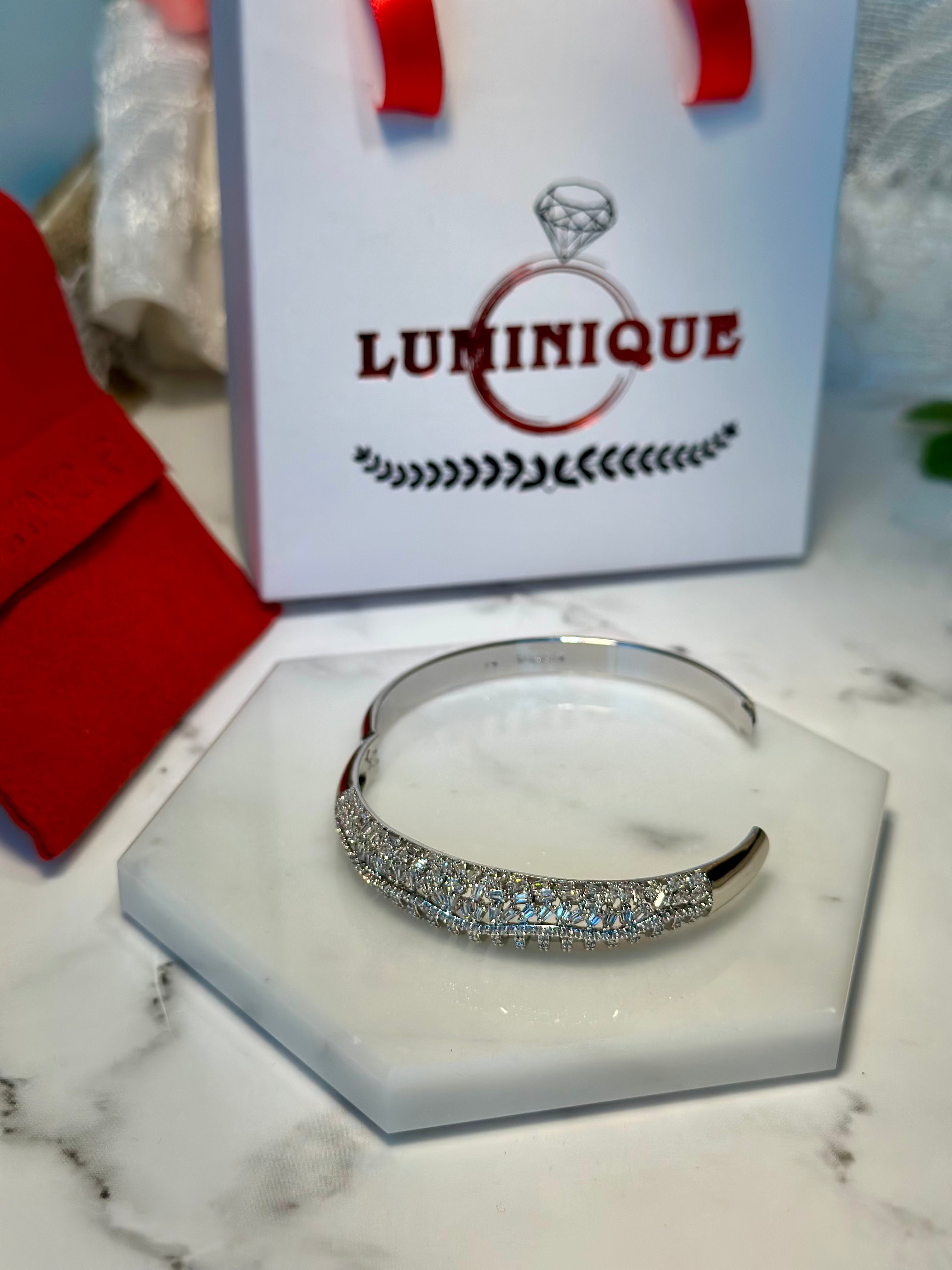 Radiant Openable Bangle (Platinum Plated)