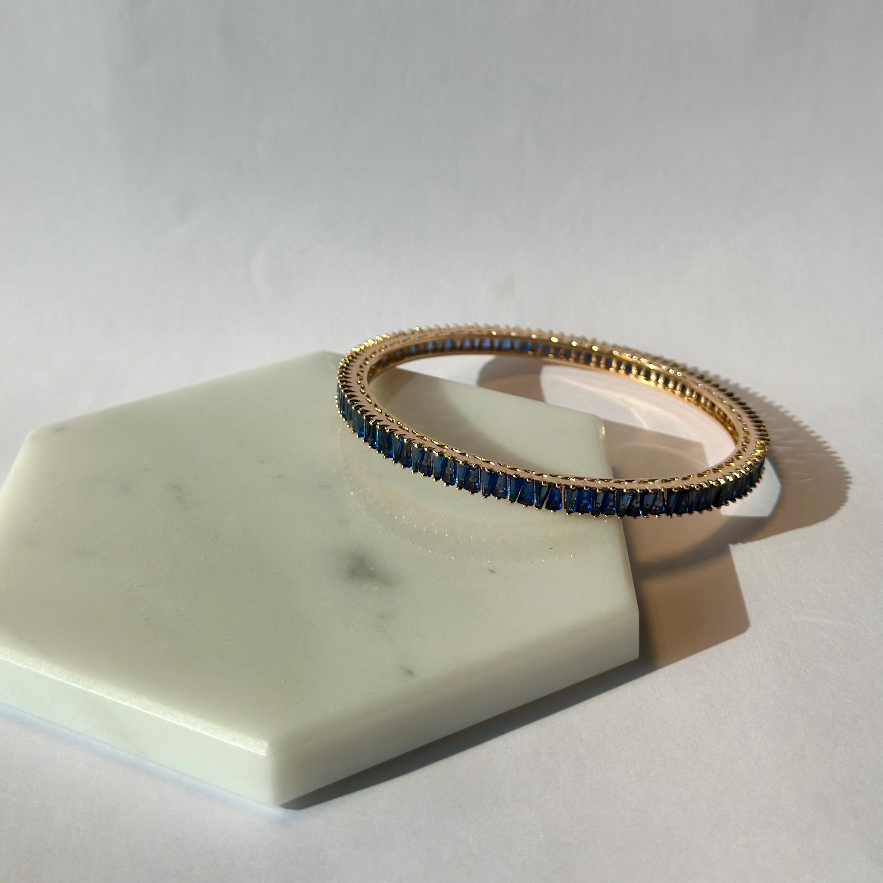 Blue Stones Bangle (18K PVD Gold Plated)