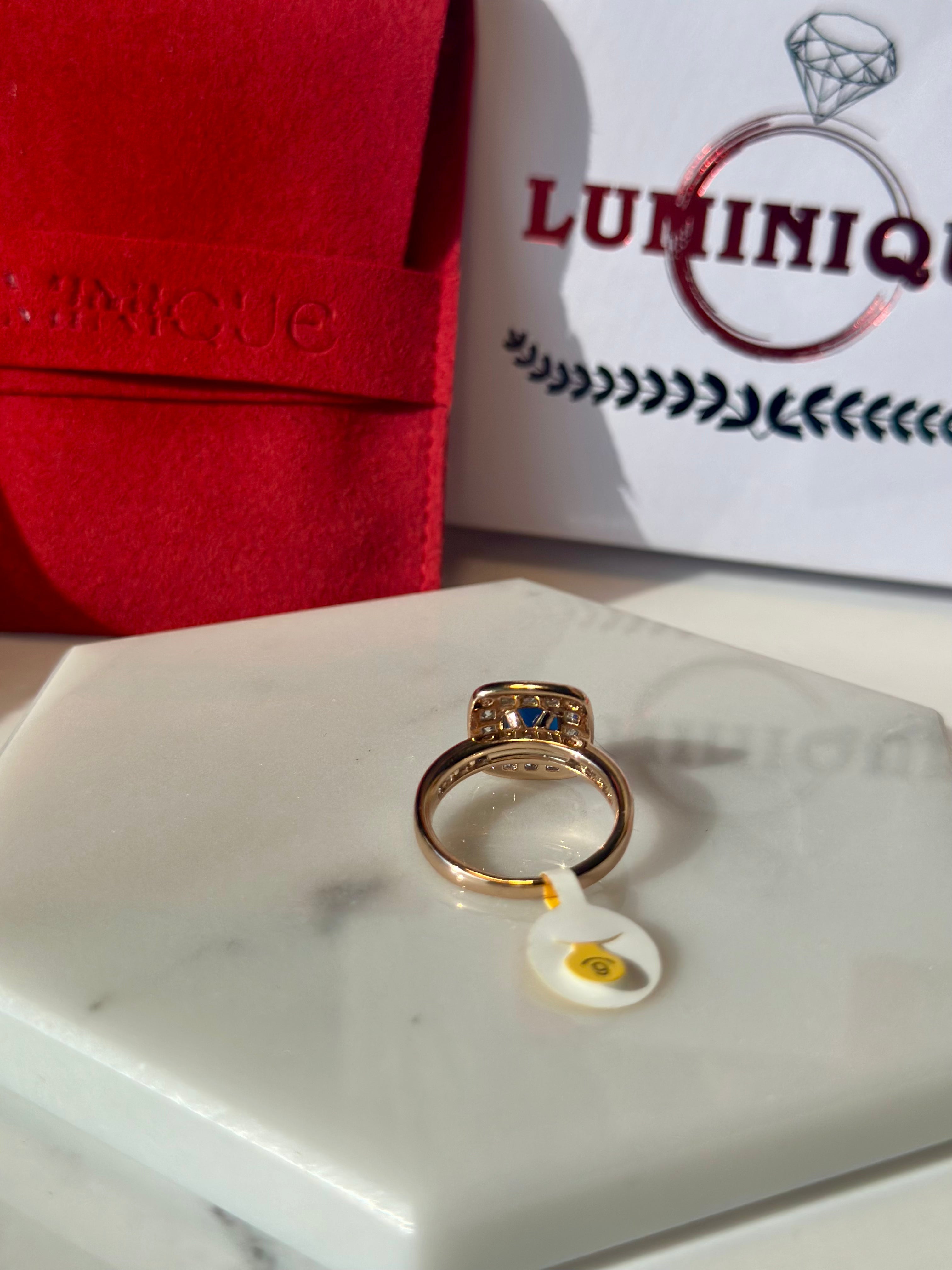 Blue Stone Ring (18KPVD Gold Plated)