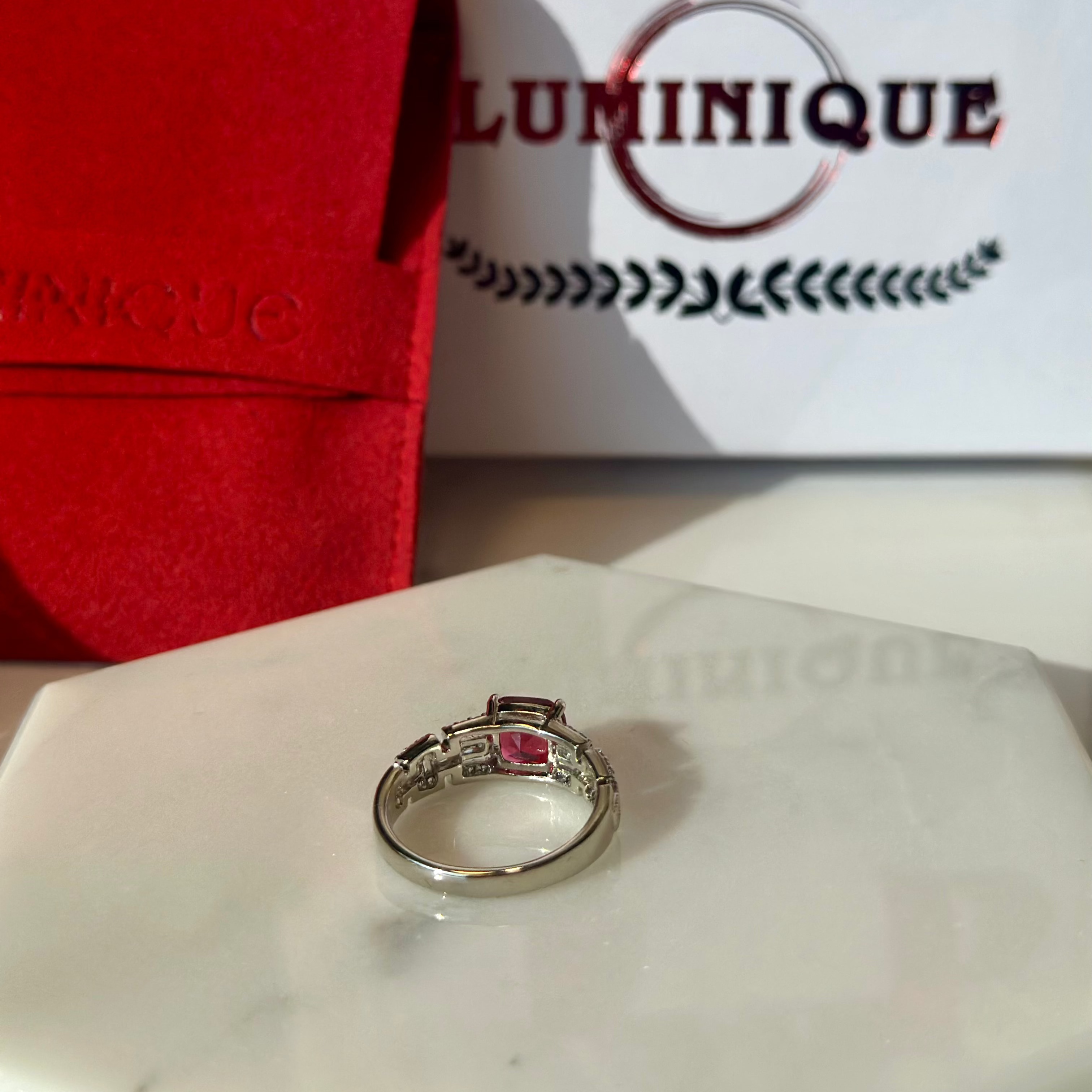 Ruby Stone Ring (Platinum Plated)