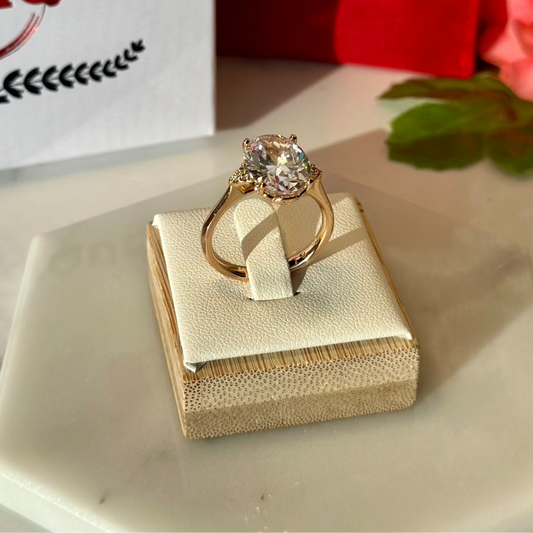 Clear Stone Ring (18K PVD Gold Plated)