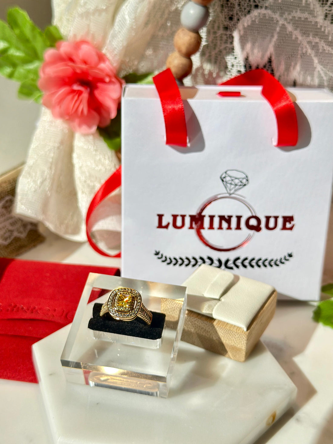 Elegant Gold Stone Ring (18K PVD Gold Plated)