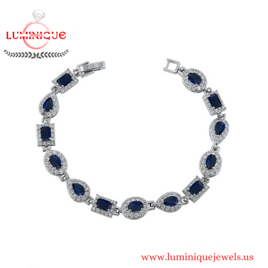 Dark Blue Bracelet (Platinum Plated)